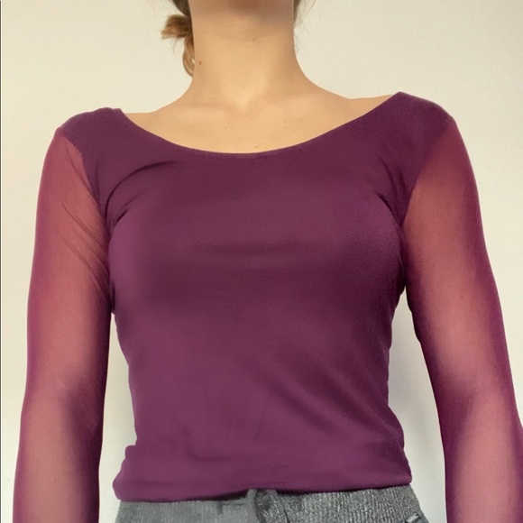 Mesh maroon crop top - Picture 1 of 1